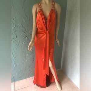 Price drop $NWT. HOT! Terani Orange Couture Evening Gown